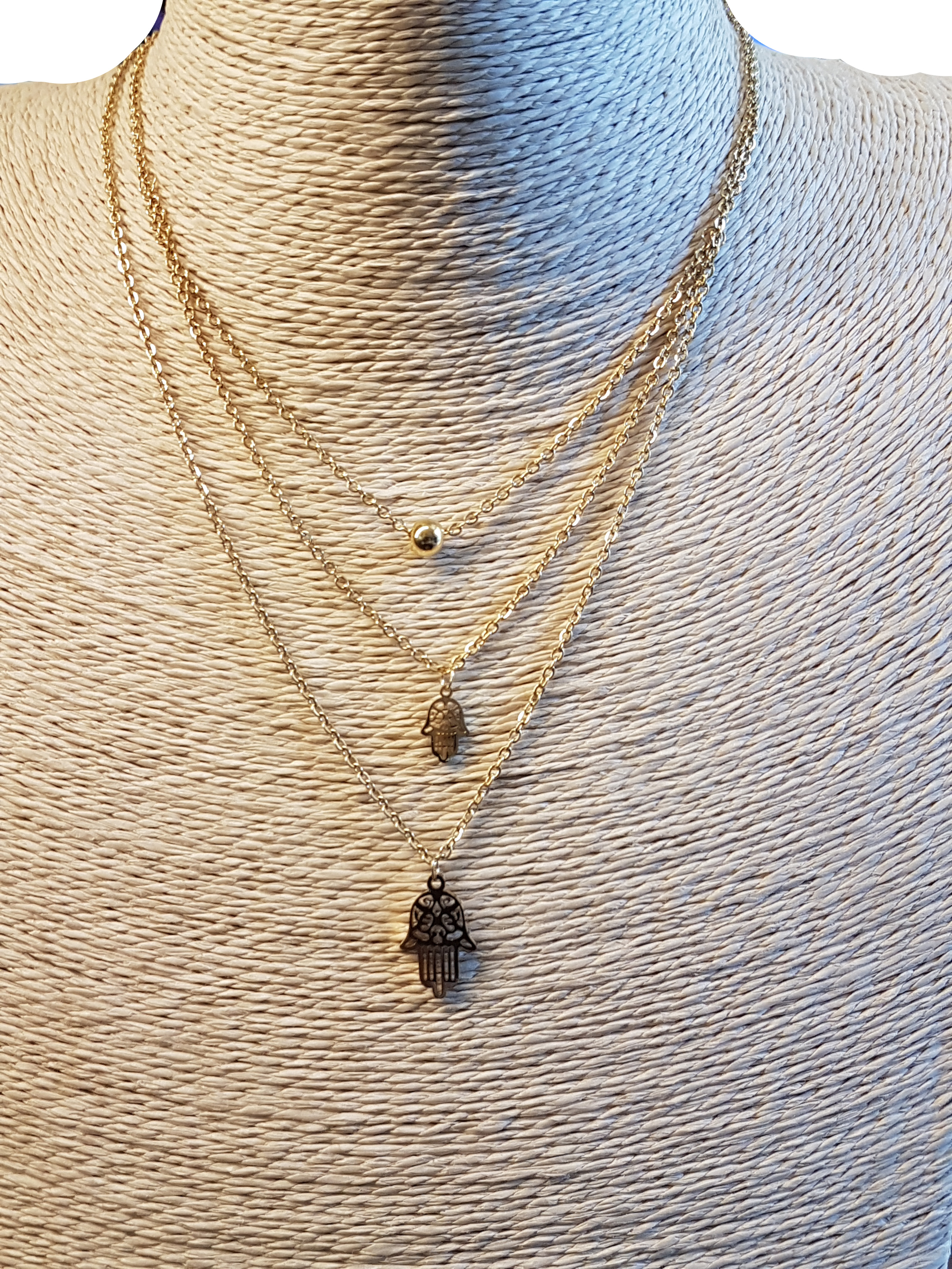 Fatimas Hand: Schützende Hand gegen das Böse Anhänger mit Kette aus Edelstahl