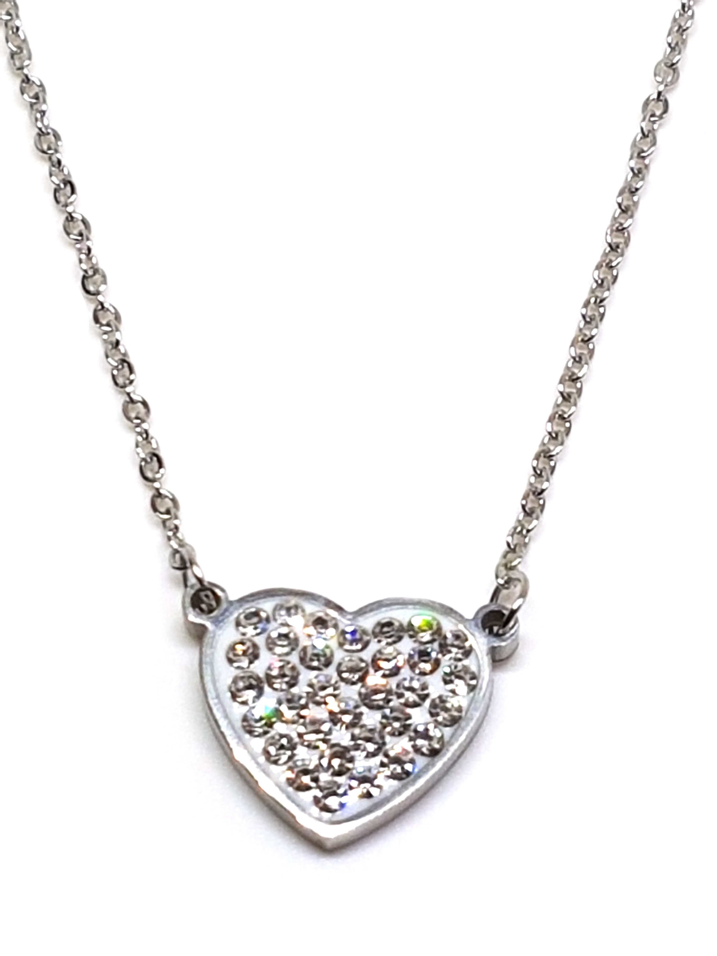 Herz Collier aus Edelstahl mit Zirkonia
