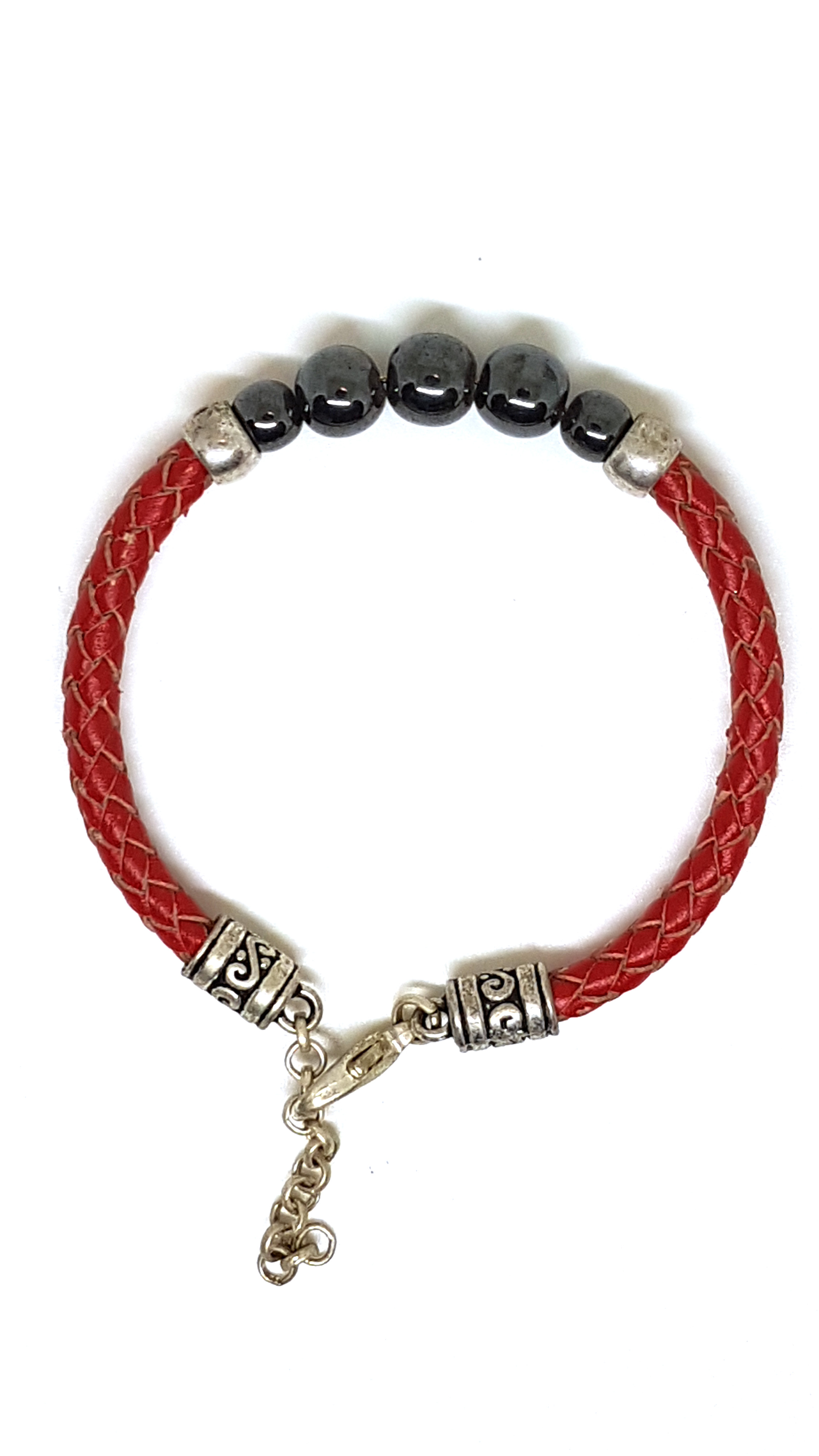 Armband aus echt Leder mit echten Onyx Steinen von Lanzarote (Handarbeit)