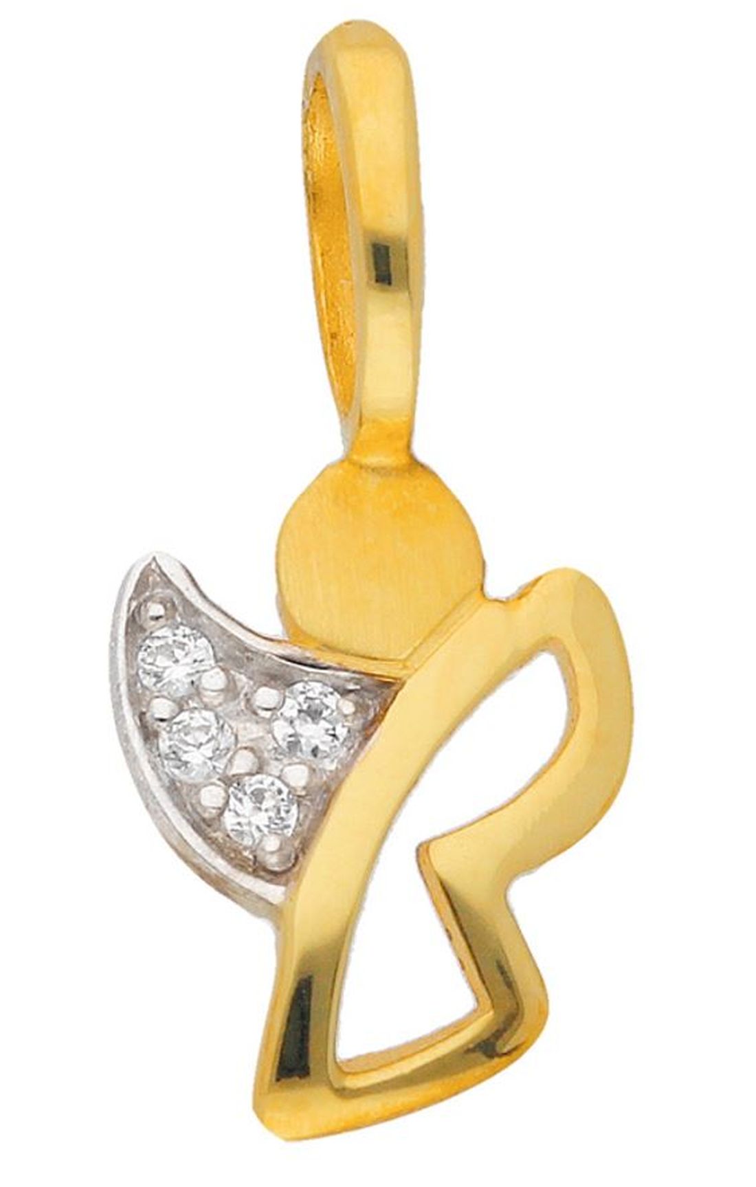 Engel Anhänger aus 333 echt Gold mit Zirkonia