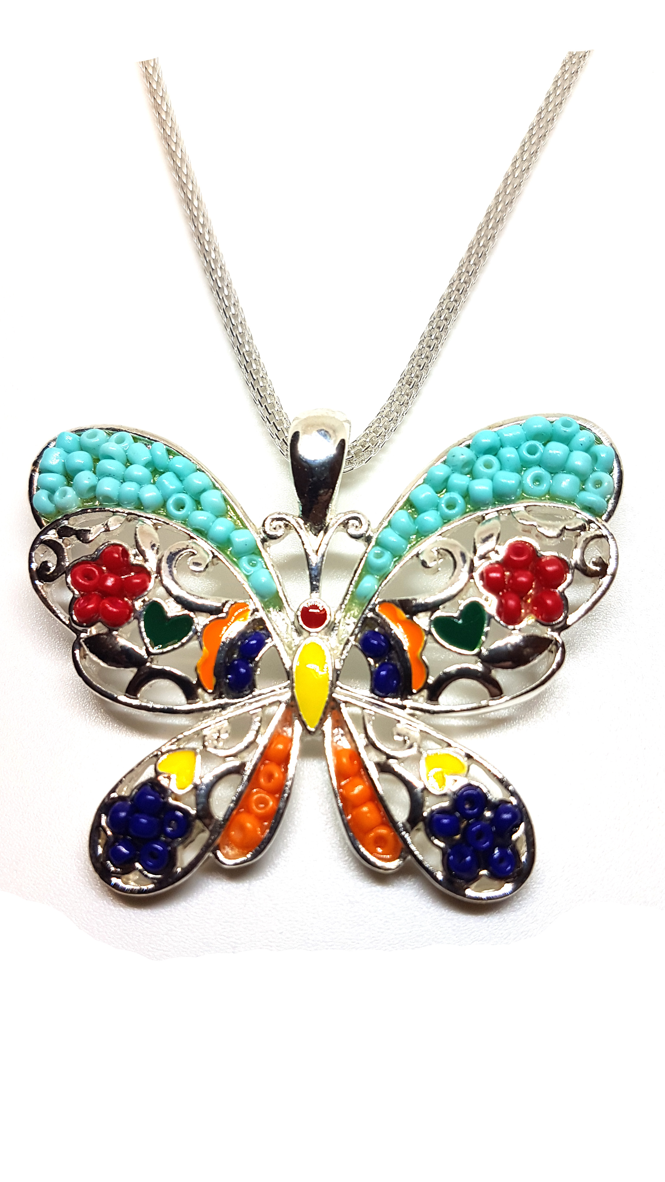 Schmetterling Schmuckset Anhänger mit Kette und Ohrstecker