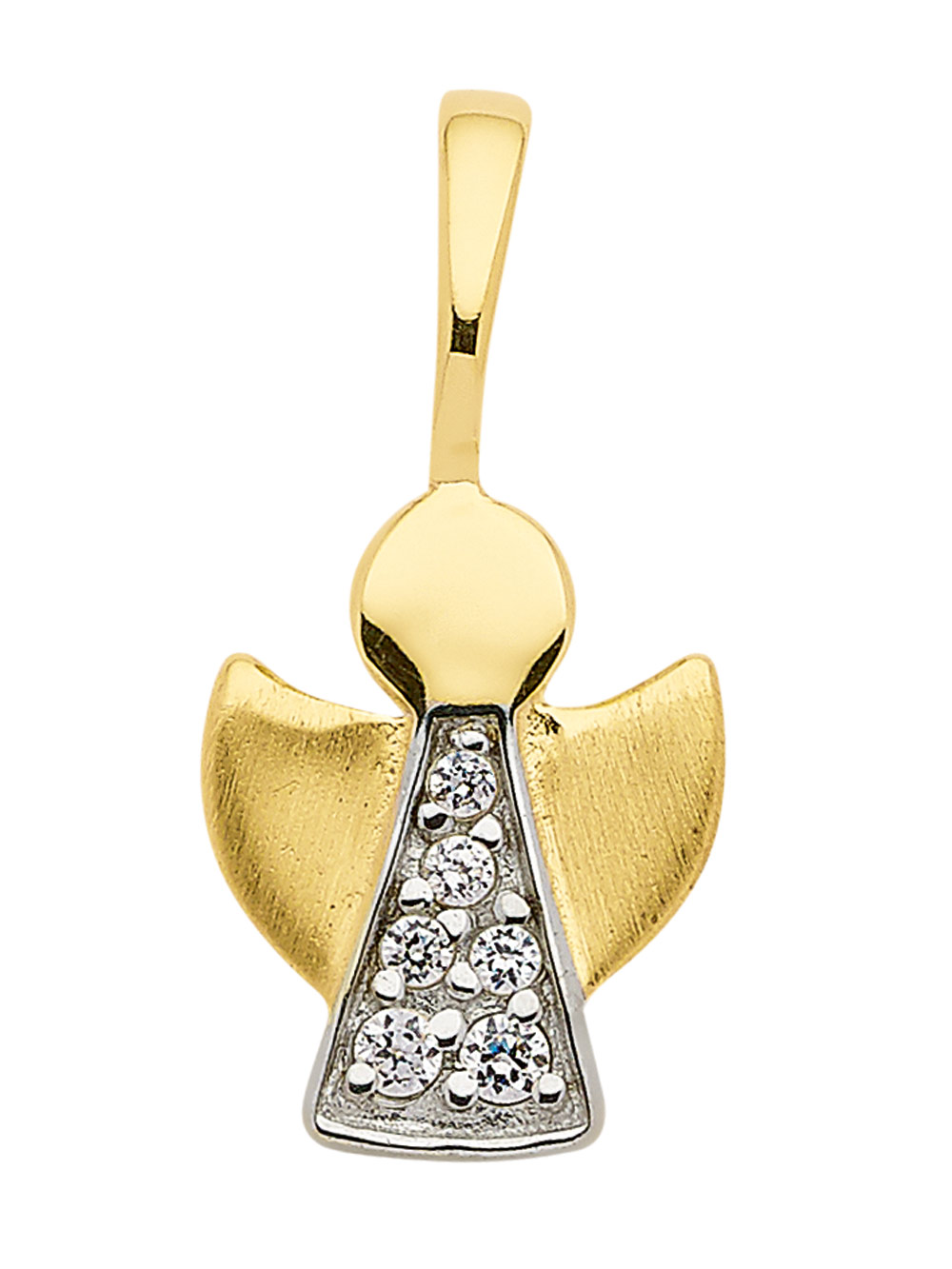 Engel Anhänger aus 585 echt Gold mit Zirkonia