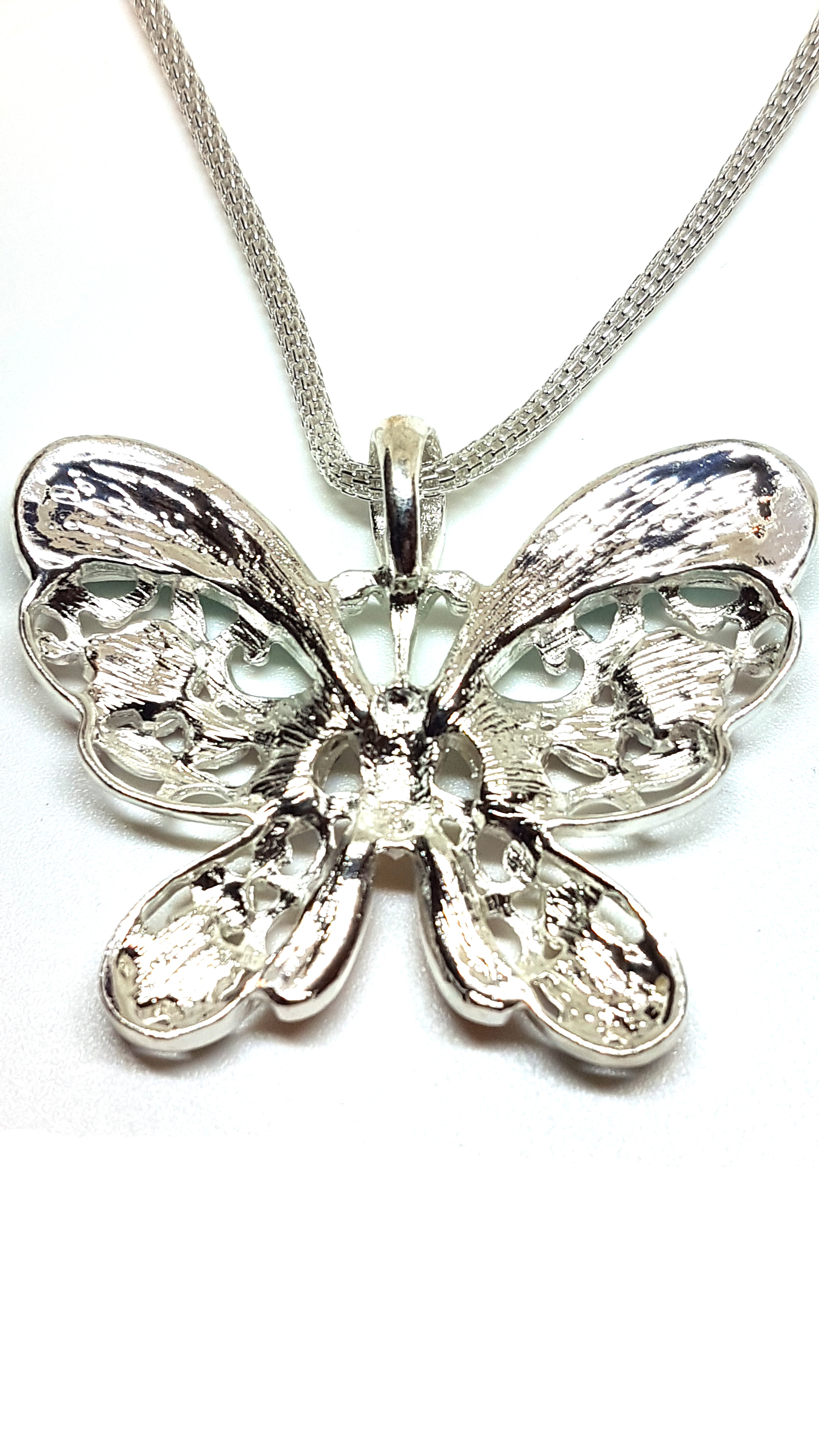 Schmetterling Schmuckset Anhänger mit Kette und Ohrstecker