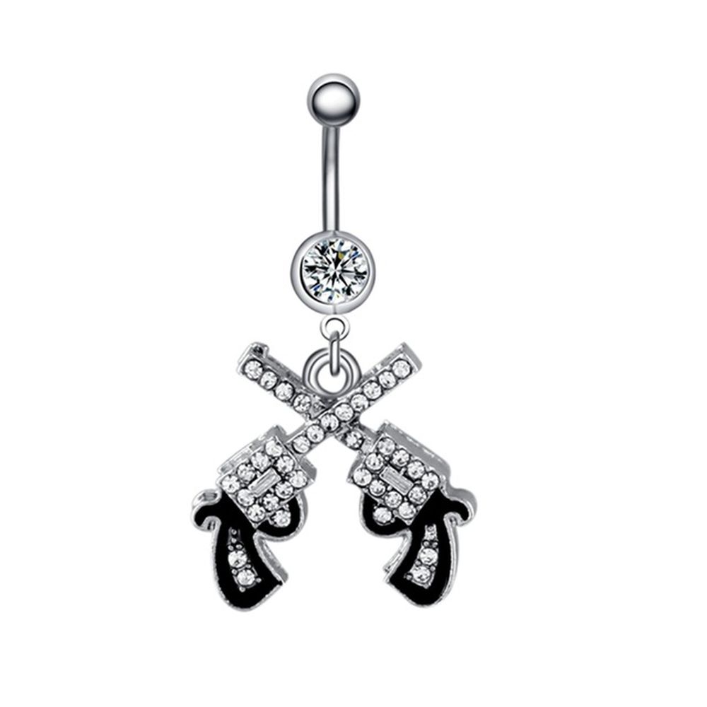 Pistolen Bauchnabelpiercing mit Zirkonia