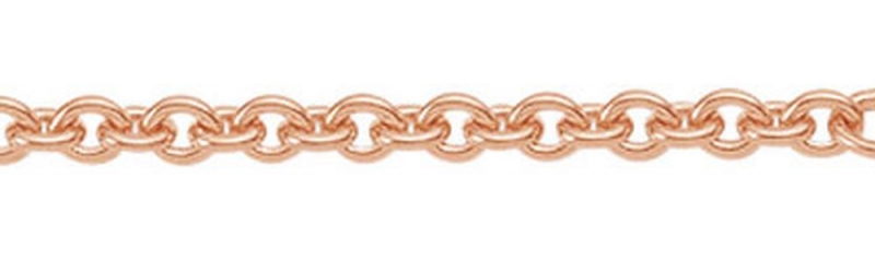 Anker rund Collier Kette rose vergoldet aus 925 Sterling Silber 40 cm