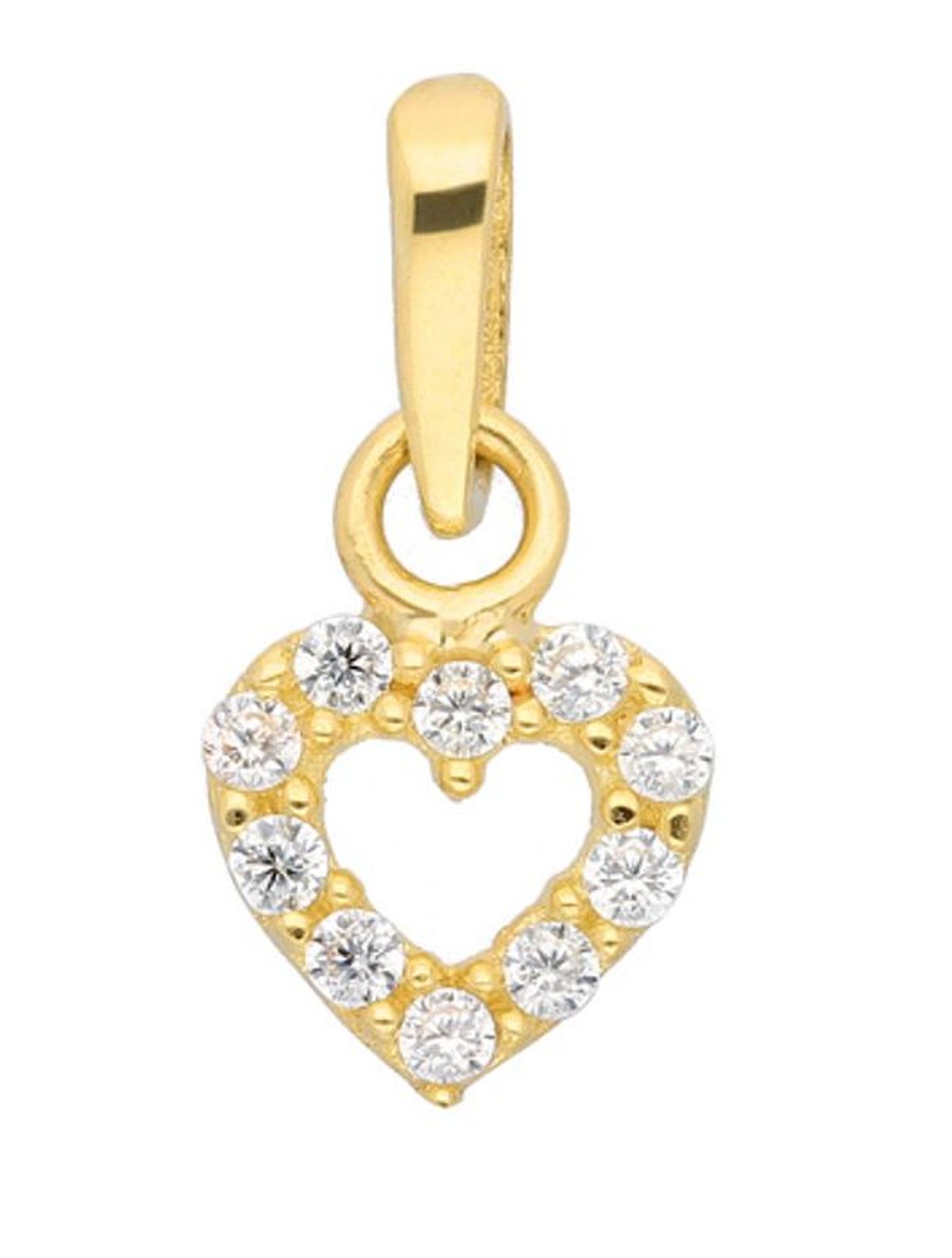 Herz Anhänger aus 333 echt Gold mit Zirkonia