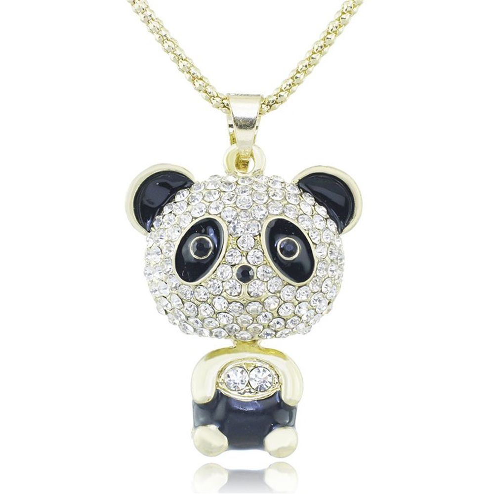 Anhänger Panda mit Strasssteine und Kette