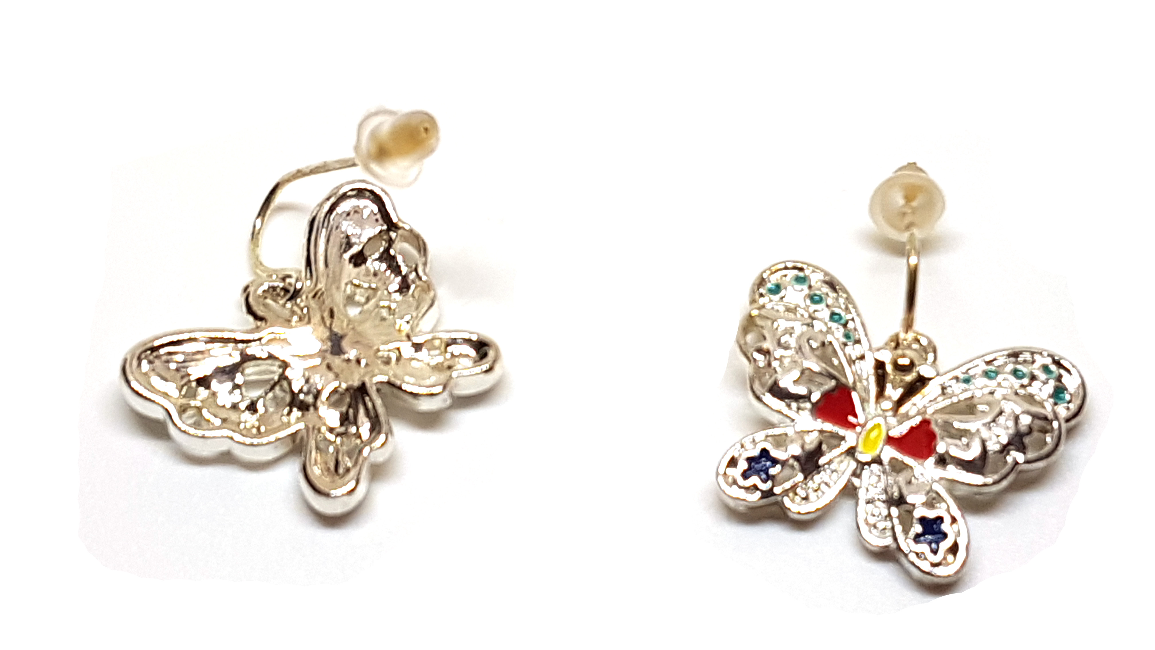 Schmetterling Schmuckset Anhänger mit Kette und Ohrstecker