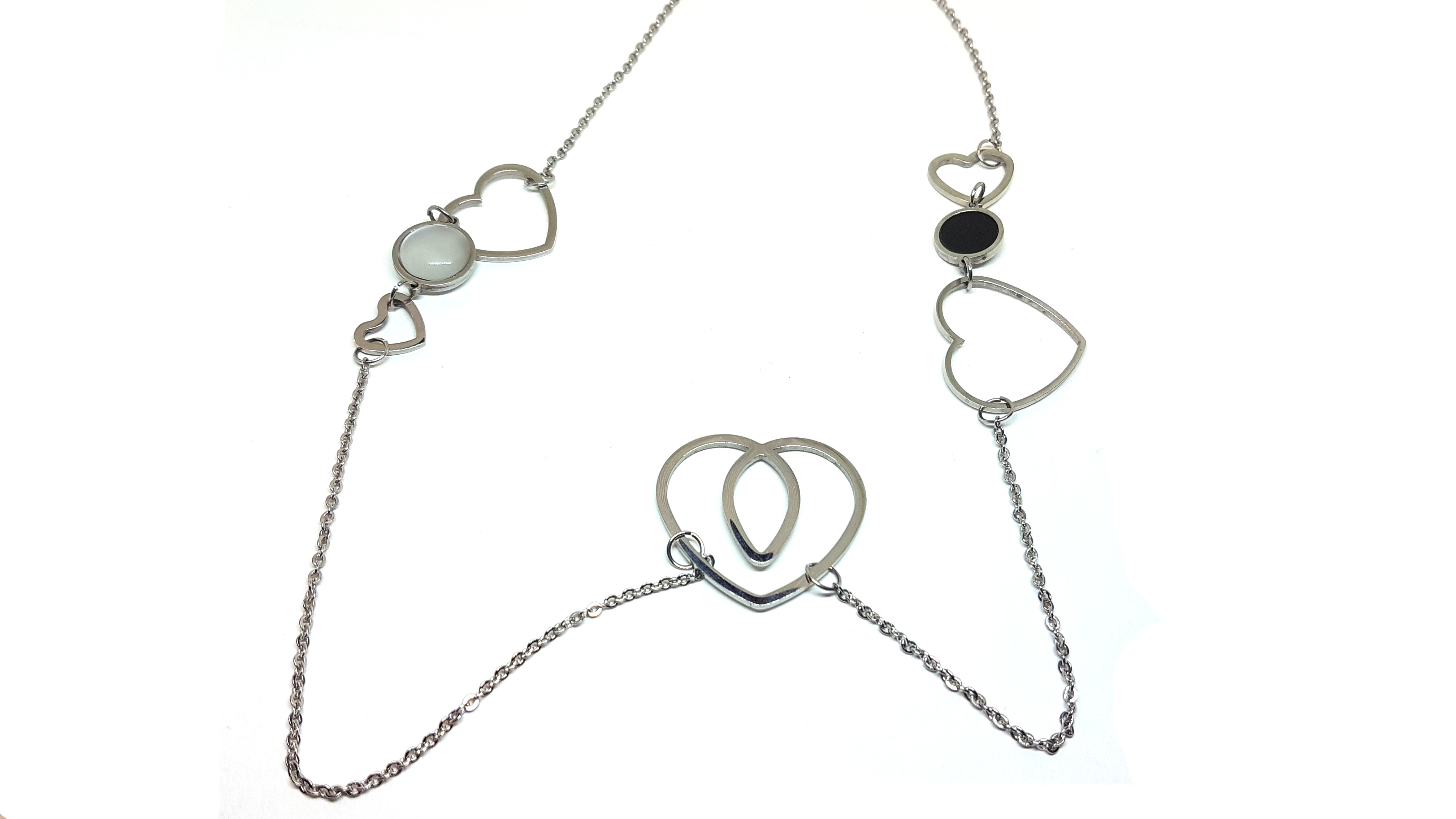 Herz Kette aus Edelstahl 97cm