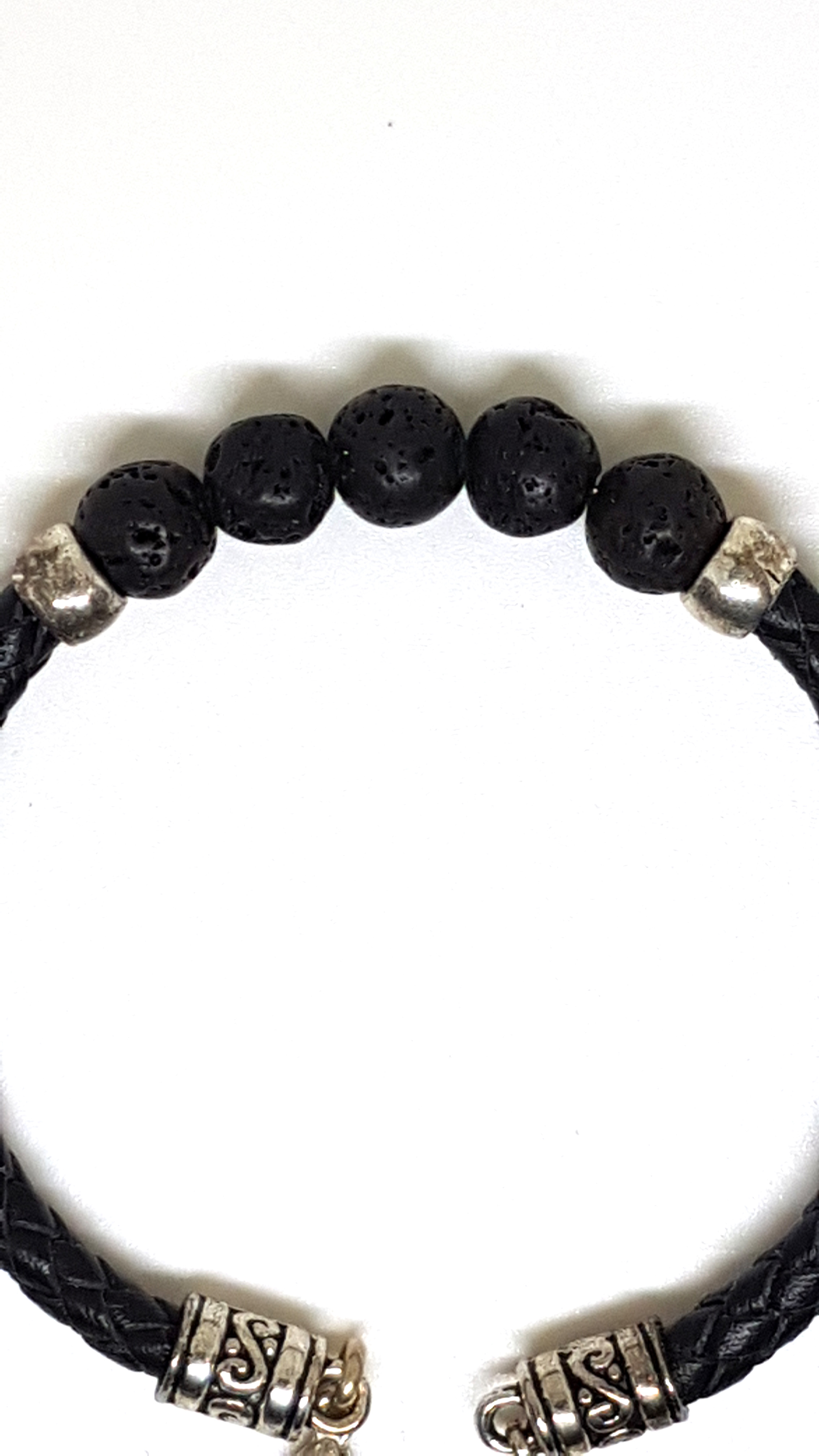 Armband aus echt Leder mit echten Lava Steinen von Lanzarote (Handarbeit)