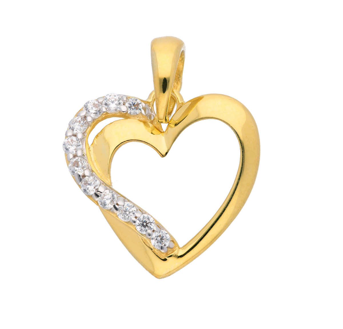 Herz Anhänger aus 333 echt Gold mit Zirkonia