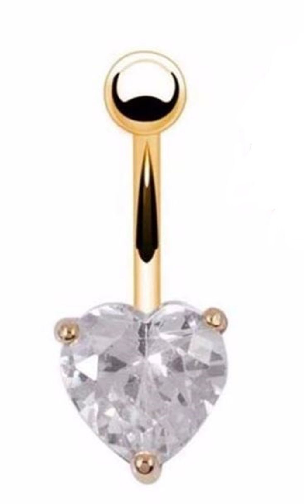 Herz Bauchnabelpiercing mit Zirkonia