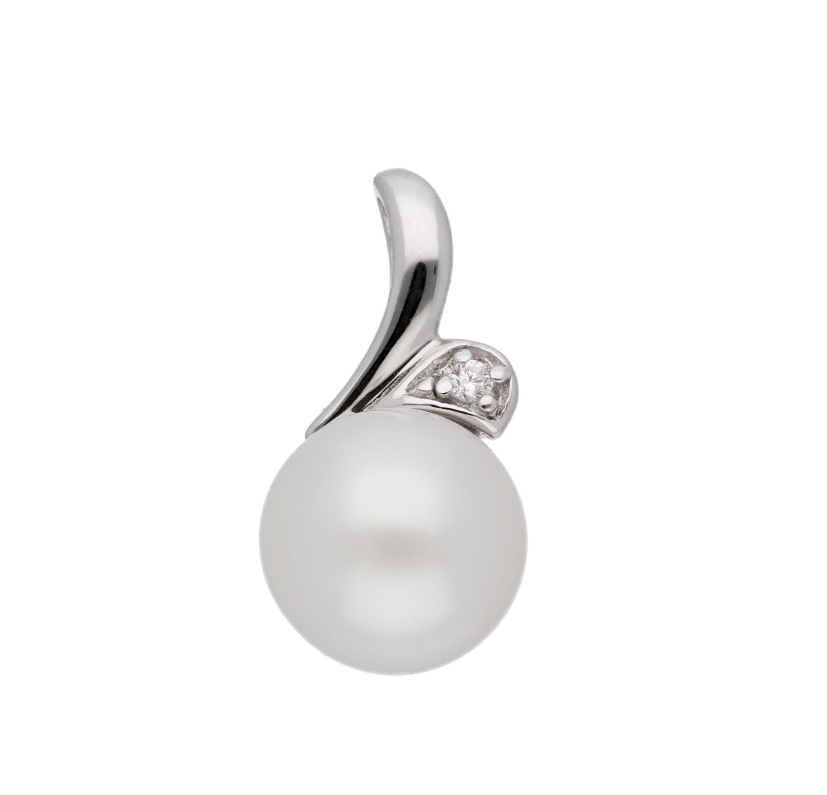 Anhänger mit Süßwasserzuchtperle und Zirkonia aus 925 echt Silber